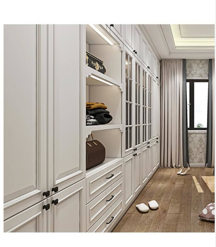 2400mm Solid Wood Wardrobe Closet Bedroom Furniture With Dress Up Desk Corner Cabinets