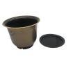 Buy cheap Metal Shiny Plastic Flower Pot with Saucer Together Chinese Style from wholesalers