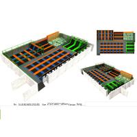 Buy cheap 430M2 Long Square Shape Orange & Green Style Trampoline Park Event Equipment product
