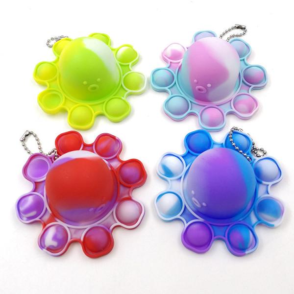Kids Silicone Octopus Toy Flip Tie Dye Squeeze Sensory To Relieve Emotional