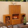 Buy cheap Custom Outdoor Freestanding Wood Burning Corten Steel Fireplace With Wood Storage from wholesalers