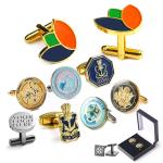 Metal Custom Cufflinks Gift Set Engraved Gold Cufflinks Mens Accessories