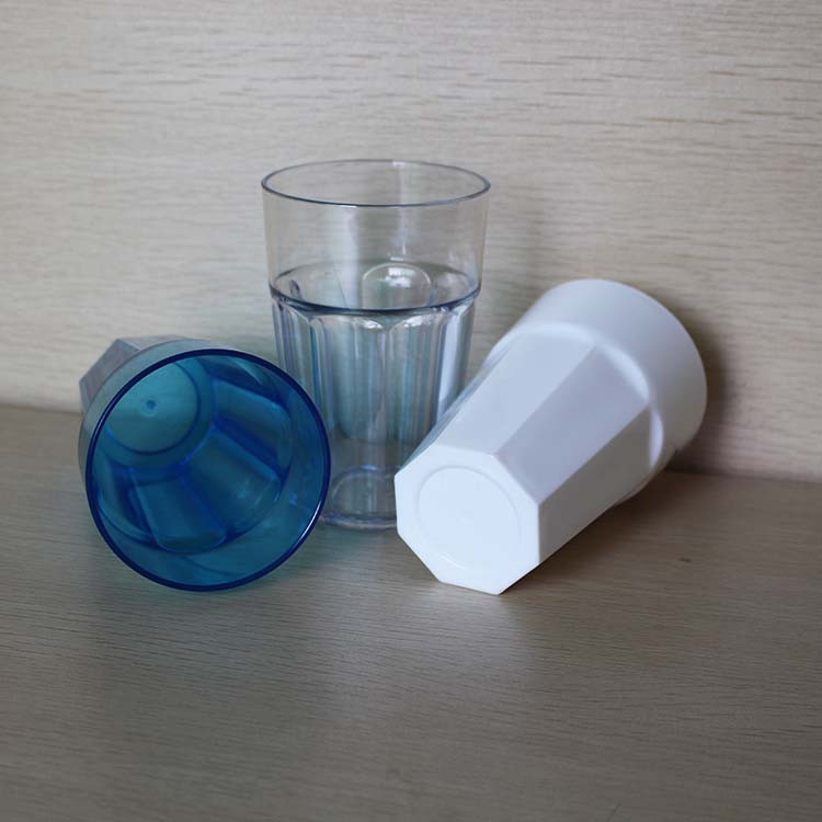 12oz Elite Remedy Polycarbonate Highball Glasses White Black Clear Plastic Rock Glasses