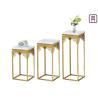 Buy cheap Elegant Square Marble Stainless Steel Coffee Table Carving Corner Flower Stand from wholesalers