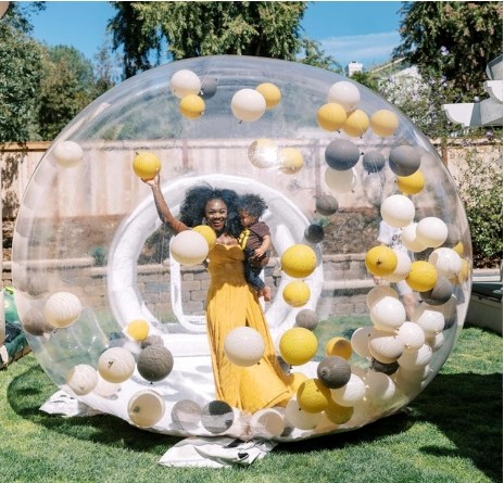 Outdoor Inflatable Bubble Tent Transparent Crystal Dome Inflatable Bubble Tent With Balloons For Wedding