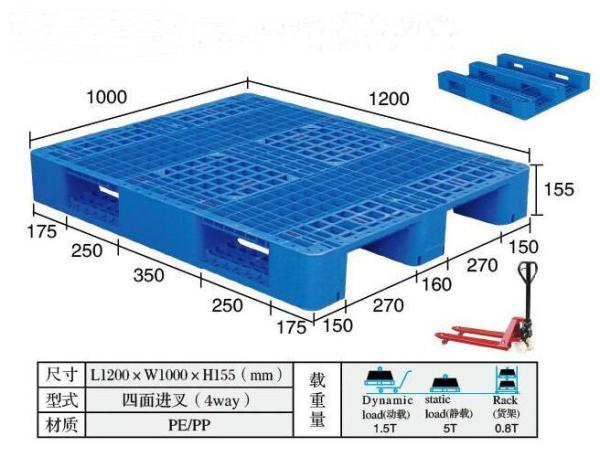 Buy cheap Single Side Stacking HDPE Storage Pallet / European Transport Plastic Pallet from wholesalers