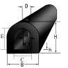 Buy cheap 40-90 Shore A Hardness Marine Rubber Dock Bumper H200xW100xL1000mm for D Shape Fenders from wholesalers