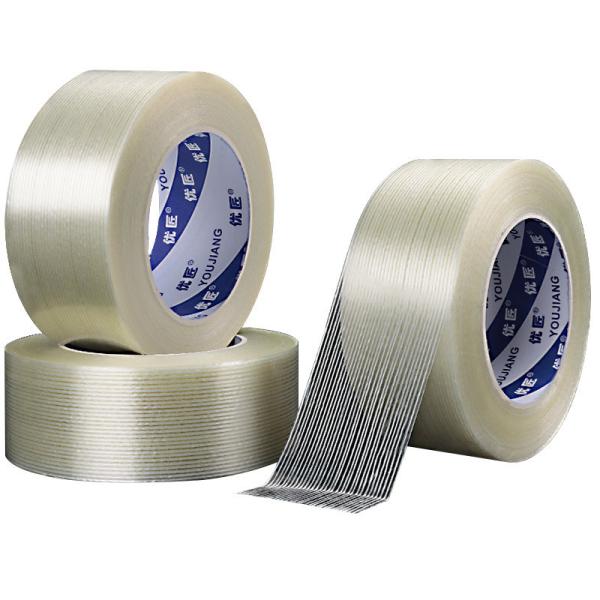 Buy cheap 48mm Transparent Fiberglass Filament Tape For Holding Bi Directional Tape 0.15mm from wholesalers