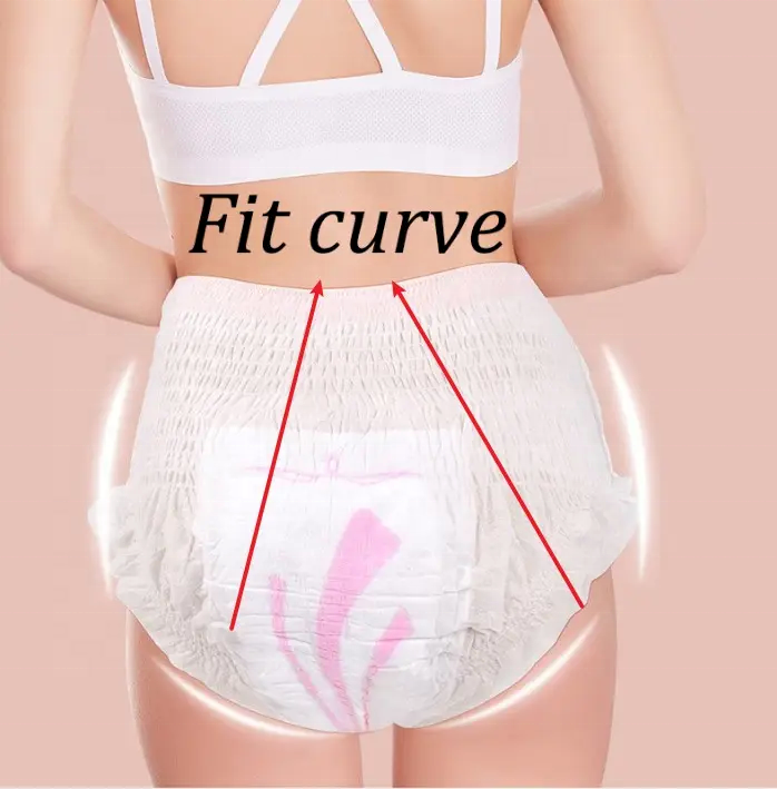 Adjustable Disposable Menstrual Pants with Soft Nonwoven Top Sheet and Customizable Fit