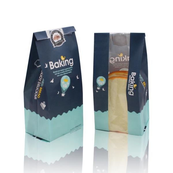 Buy cheap Custom Logo Printing Food Delivery Takeaway Stand Up Paper Bags With Clear Window from wholesalers