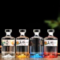 Buy cheap Glass Collar Whisky Vodka Bottle with Cork Cover 750ml Capacity Customized product