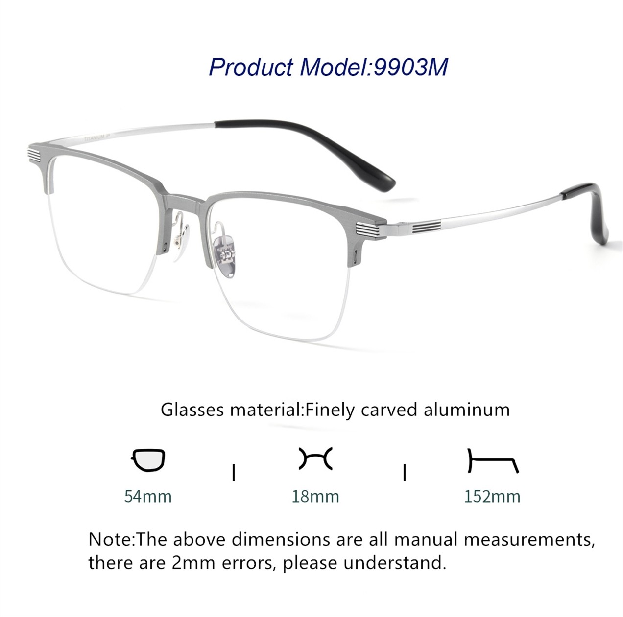 Magnetic Pure Titanium Aluminum Optical Frame Universal Set Frame