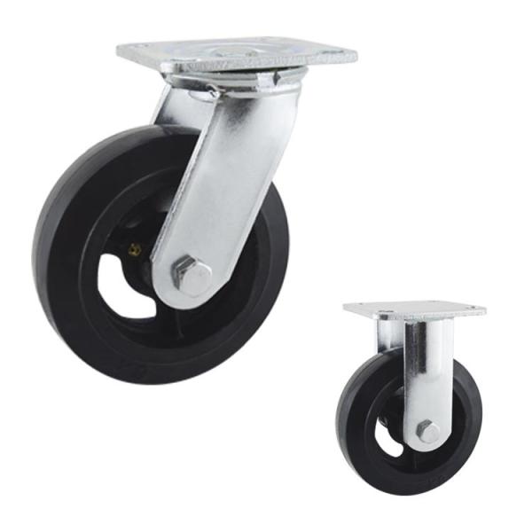 Buy cheap Rubber 150mm 510lbs Loading Heavy Duty Casters With Side Brake from wholesalers