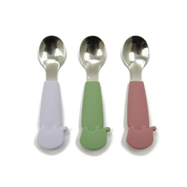 Buy cheap Customized Pantone Color Silicone Feeding Spoon Kids Tableware Flatware from wholesalers
