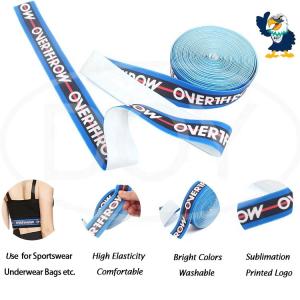 Buy cheap Niris Lingerie Custom Printed Name Logo Roll Woven Fabric Polyester Bias Elastic Band Tapes for Underwear and Swimwear from wholesalers