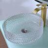 Buy cheap 395mm Round Glass Wash Basin Hand Wash 45mm Dia No Hole For Hotel Bathroom from wholesalers