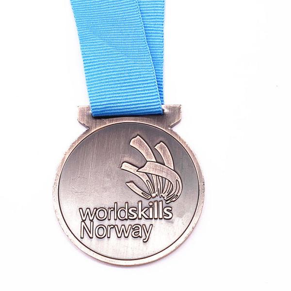 Buy cheap Logo Custom Metal Medals 60mm Antique Gold Silver Medal With Ribbons from wholesalers