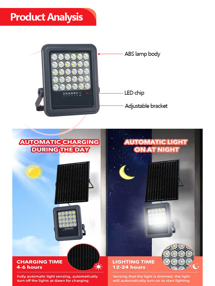 KCD Waterproof IP65 High Lumen Gymnasium Garden Stadium Heavy Duty 30w 50w 100w 200w 300w Outdoor LED Solar Flood Light
