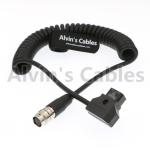 12 Pin Hirose To D-Tap Coiled Power Cable For B4 2 / 3" Fujinon Canon Lens