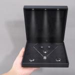 Custom Scratchproof LED Jewelry Box Luxury Pendant Packaging Set Soft Velvet