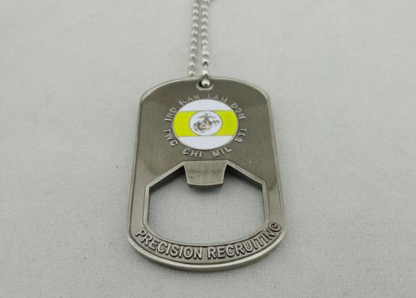 Buy cheap Stamped Bottle Opener Personalised Dog Tags With 800*2.4mm Ball Chain from wholesalers