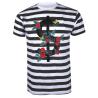Buy cheap Summer Fashionable Mens T Shirts , Short Sleeves Striped T Shirts 100% Cotton from wholesalers