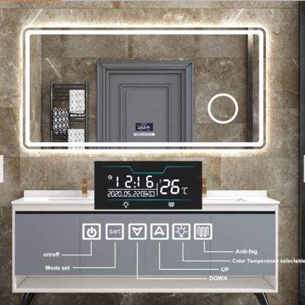 Buy cheap Polished Silver Tempered Glass Bathroom Mirror , Safety LED Bathroom Mirror from wholesalers