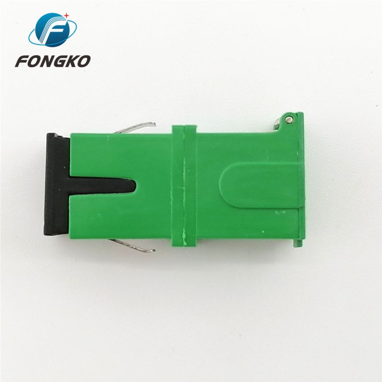 Green Shell Sc/apc Simplex Adapter Fiber Optic Adapter With Auto Shutter
