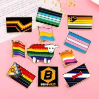 Buy cheap Rainbow Metal Enamel Pins Company Custom Button Badge Pin 1 Inch product