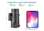 Cell Phone Camera Lens 12x50mm Monocular Telescopefor Adults, Compact HD