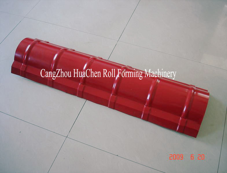 Hydraulic Color Steel Sheet Ridge Making Machine With 12 Rows 0.3mm - 0.6mm