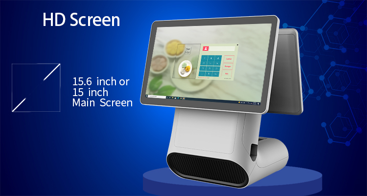 Cash Register 6 USB/Serial/RJ 45 Lan Ports and 15.6" HD 1080P IPS Dual Display Screen