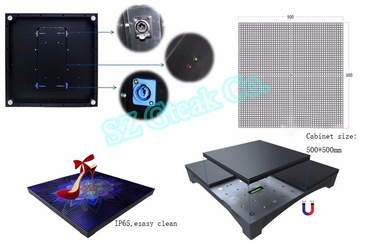 chinese dance video indoor outdoor full color wedding display screen 3d interactive led dance floor magnetic for disco dj stage