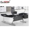 Buy cheap Sleek White Black Glass Desk Modern CEO Executive Office Furniture from wholesalers