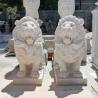 Buy cheap Red Marble Entrance Lion Statues Life Size Animal Sculpture Stone Carving Large Garden Outdoor Decoration from wholesalers