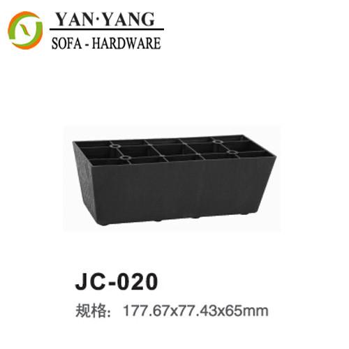 Quality hot sale square plastic legs for sofas top quality plastic sofa legs JC-020 for sale