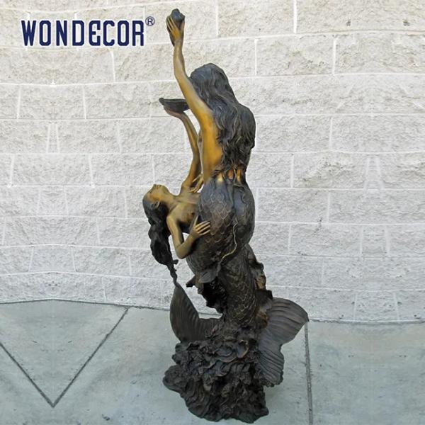 Buy cheap Customized Life Size Outdoors Garden Decoration Mermaid Bronze Statue from wholesalers