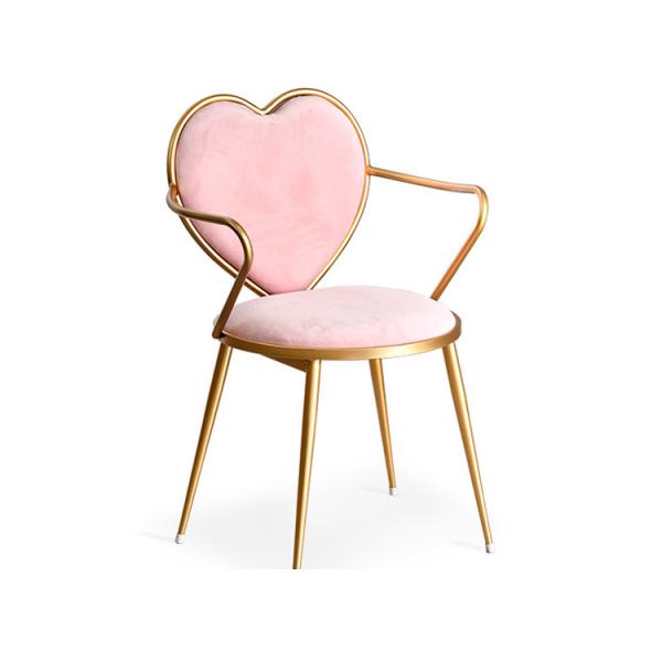 Buy cheap Heart Backrest Pink Wedding Chairs Forever Love Gold Painted Legs from wholesalers
