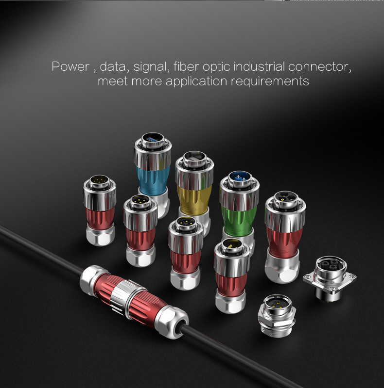 Metal Cover Connector IP67 3Pin Waterproof Connector Soldering Wire to Board Socket Plug