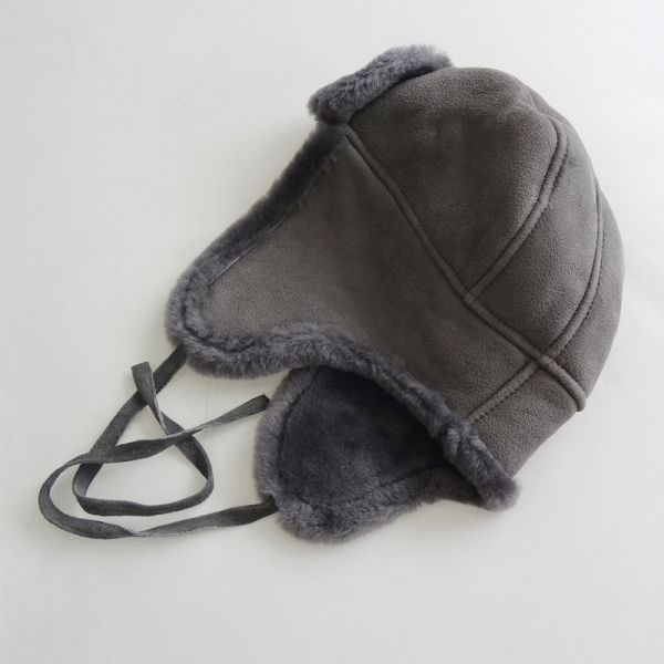 Classical custom shearling sheepskin double face mens winter hat