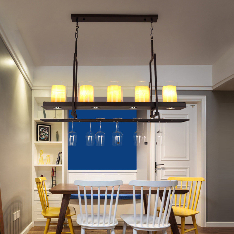 Candlestick Vintage Pendant Lights rectangle Black Color Chandelier Hanging Lamp (WH-VP-53)