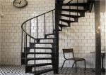 Carbon Steel Black Tread Prefab Spiral Staircase