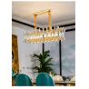 Buy cheap Luxury Kitchen Chandelier Modern Home Decor Hang Lamp Gold Rectangle ceiling light fixture(WH-CY-235) from wholesalers