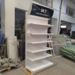 Factory Customized Size Thickness Color white display super market racks gondola