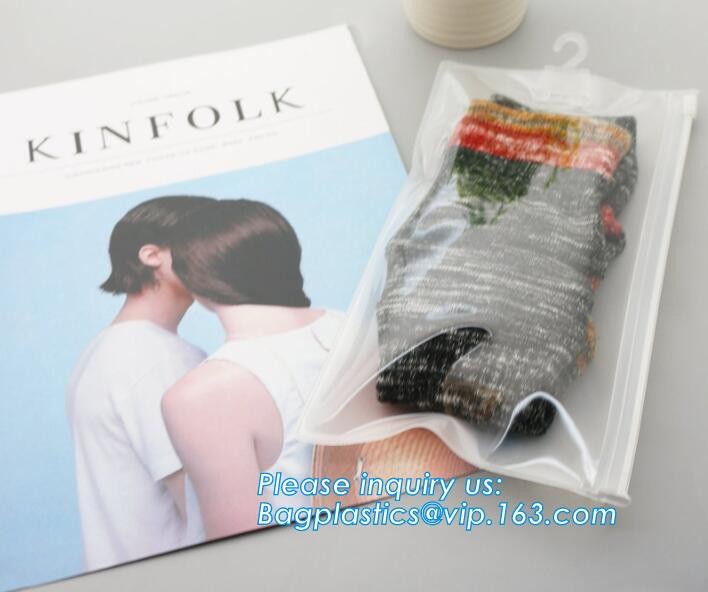 BiodegradableHanger Bag With Zip Lock On The Top, Frosted K Bag Hanger Bag For Clothes, EVA Frost Drawstring Bag