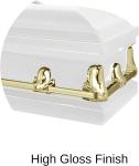 Casket Orion Series Steel Casket (White And Gold) Handcrafted Funeral Casket -