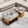 Buy cheap Gold Metal Marble Glass SS Coffee Table Brushed Champagne from wholesalers