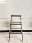 Folding Three Step Aluminum Ladder Silver 100KG 2.6 Foot