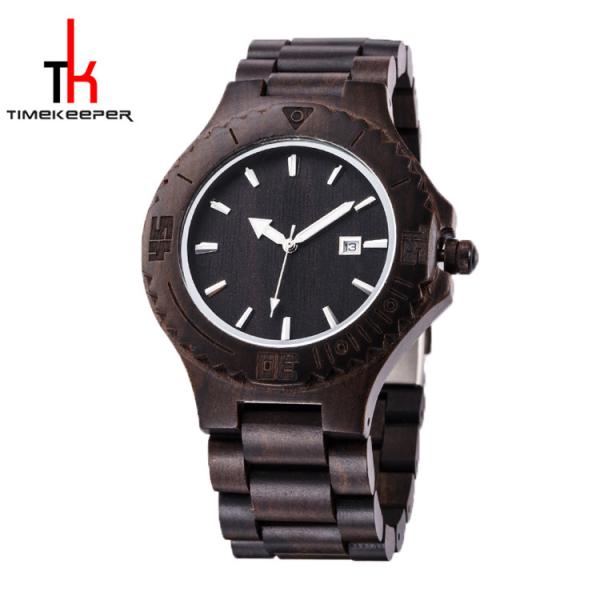 Buy cheap Black Mens Watch Wood Face All Made Out Of Wood Miyota Movement from wholesalers