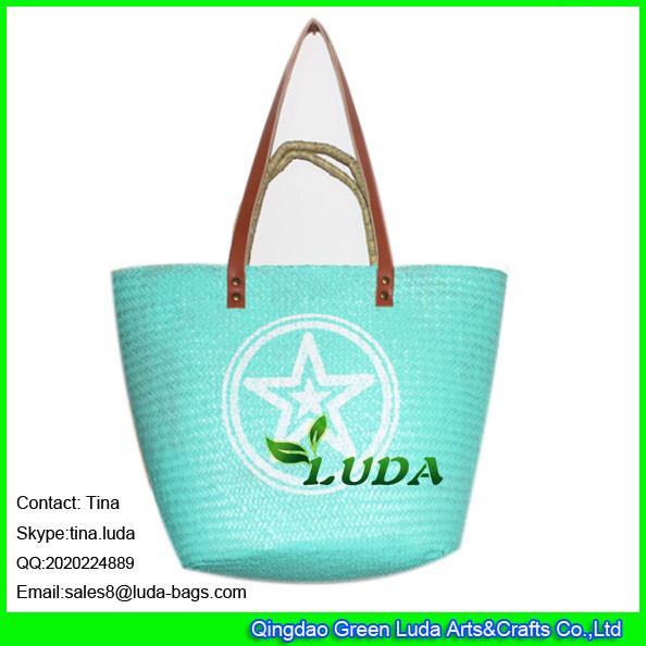 Buy cheap LUDA 2016 popular beach bag white logo printed seagrass painted beach straw bags from wholesalers